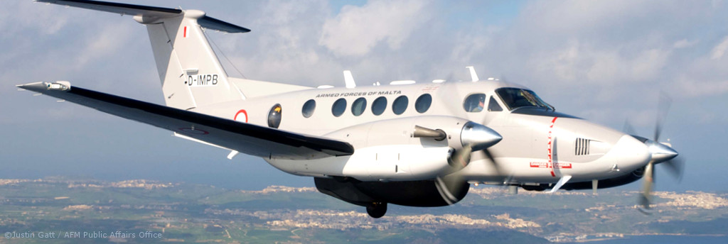 Überwachungsflugzeug vom Typ King Air B200 für die Maltesischen Streitkräfte