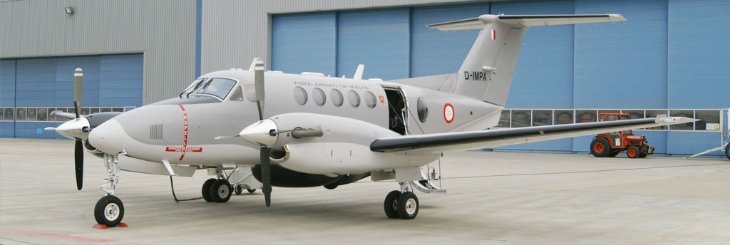 Überwachungsflugzeug vom Typ King Air B200 für die Maltesischen Streitkräfte