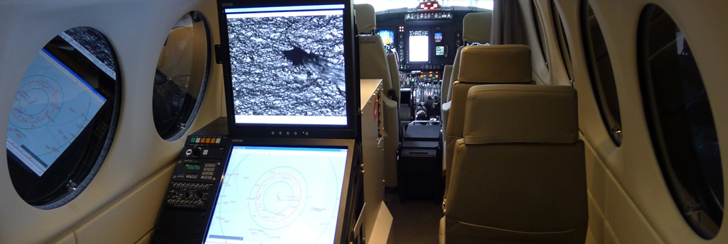 AeroMission-Arbeitsplatz eingebaut in einem King Air-Überwachungsflugzeug
